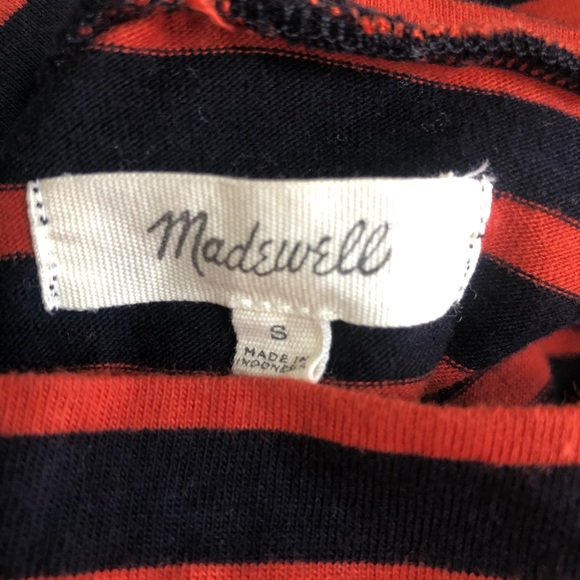 Madewell Mockneck Navy/Orange Top - Picture 7 of 9